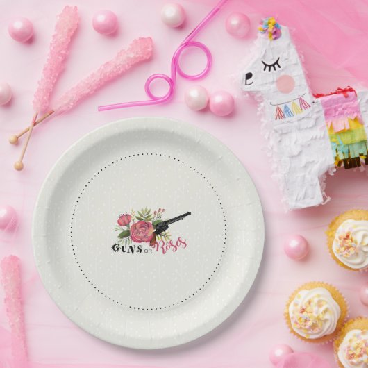 Gewehr-oder Rosen-Geschlecht decken dekorative Pappteller (Party)