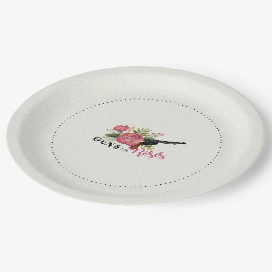 Gewehr-oder Rosen-Geschlecht decken dekorative Pappteller (Schrägansicht)