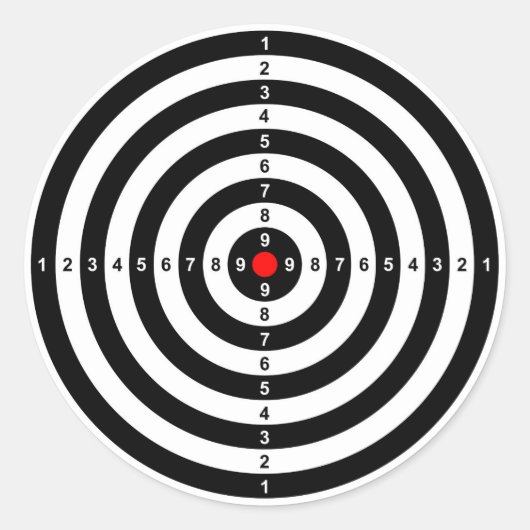 Gewehr-Schießstand-Stieraugen-Zielsymbol Runder Aufkleber (Vorderseite)