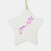 Gewehr-Schmetterlings-Rosa Keramik Ornament (Rechts)
