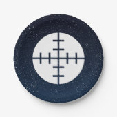 Gewehr visiert Bilddagramm an Pappteller (Vorderseite)