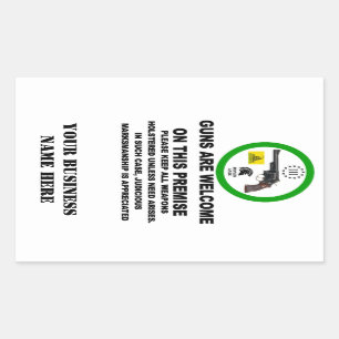 GEWEHR-WILLKOMMEN RECHTECKIGER AUFKLEBER