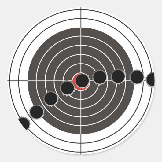 Gewehrbohrlöcher über Ziel Runder Aufkleber (Vorderseite)