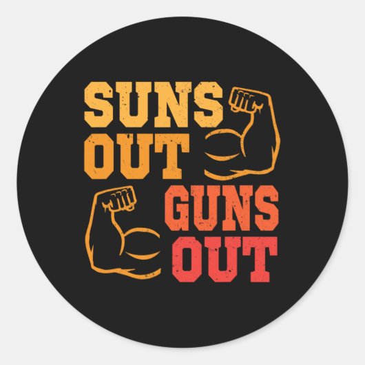 Gewehre aus der Bodybuilding Muskeln abwiegen Runder Aufkleber (Vorderseite)