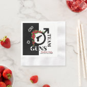 Gewehre oder Rose Gender Reveal Baby Shower Team G Serviette (Beispiel)