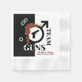 Gewehre oder Rose Gender Reveal Baby Shower Team G Serviette (Vorderseite)