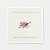 Gewehre oder Rose Gender Reveal Napkin Serviette (Vorderseite)
