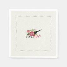 Gewehre oder Rose Gender Reveal Napkin