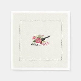 Gewehre oder Rose Gender Reveal Napkin Serviette
