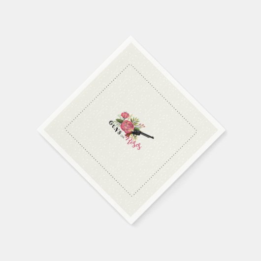 Gewehre oder Rose Gender Reveal Napkin Serviette (Ecke)