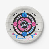 Gewehre oder Rose Geschlecht zeigen Baby-Dusche pi Pappteller (Vorderseite)