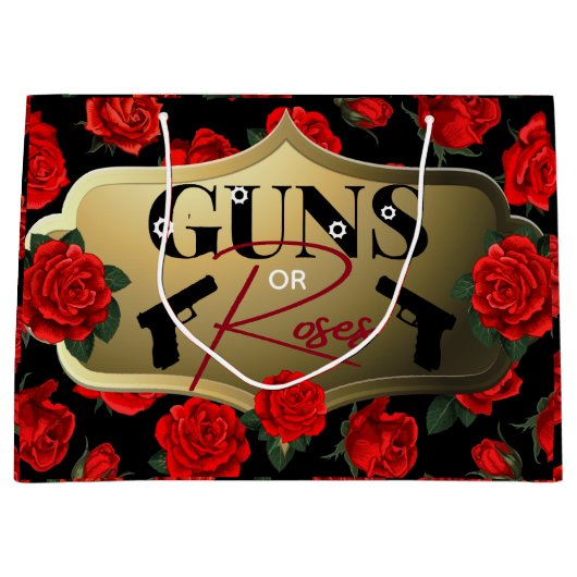 Gewehre oder Rose Geschlecht zeigen Baby-Dusche sc Große Geschenktüte (Vorderseite)