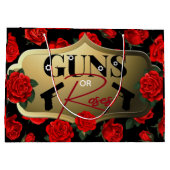 Gewehre oder Rose Geschlecht zeigen Baby-Dusche sc Große Geschenktüte (Rückseite)