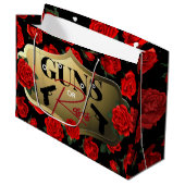 Gewehre oder Rose Geschlecht zeigen Baby-Dusche sc Große Geschenktüte (Vorderseite Schrägansicht)