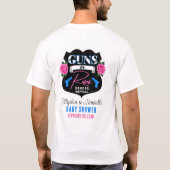 Gewehre oder Rose Geschlecht zeigen Baby Shower Da T-Shirt (Rückseite)