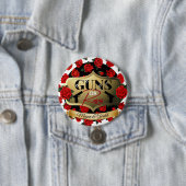 Gewehre oder Rose Geschlechtsspezifische Babydusch Button (Beispiel)