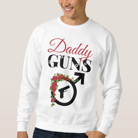 Gewehre oder Rose Geschlechtsspezifische Babydusch Sweatshirt (Vorderseite)
