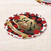 Gewehre oder Rose Geschlechtsspezifische Babydusch Untersetzer (angewinkelt)