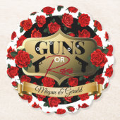 Gewehre oder Rose Geschlechtsspezifische Babydusch Untersetzer (Vorderseite)