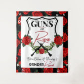 Gewehre oder Rose Geschlechtsspezifische Babydusch Wandteppich (Vorderseite)