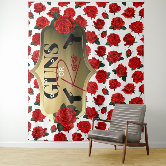 Gewehre oder Rose Geschlechtsspezifische Babydusch Wandteppich (Beispiel)