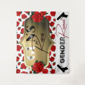 Gewehre oder Rose Geschlechtsspezifische Babydusch Wandteppich (Vorderseite)