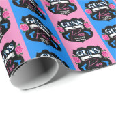 Gewehre oder Rose Rosa/Blaues Geschlecht zeigen Ki Geschenkpapier (Rolleneckpunkt)