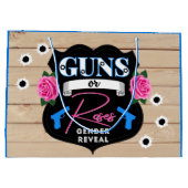 Gewehre oder Rose Rosa/Blaues Geschlecht zeigen Ki Große Geschenktüte (Rückseite)