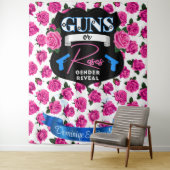 Gewehre oder Rose Rosa/Blaues Geschlecht zeigen Ki Wandteppich (Beispiel)