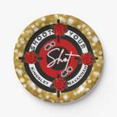 Gewehre oder Rose schießen die Aufdeckung des Wurz Pappteller (Vorderseite)