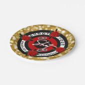 Gewehre oder Rose schießen die Aufdeckung des Wurz Pappteller (Schrägansicht)