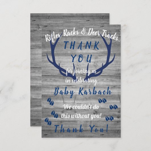Gewehre, Racks und Hirschspuren Danke Karte (Vorne/Hinten)