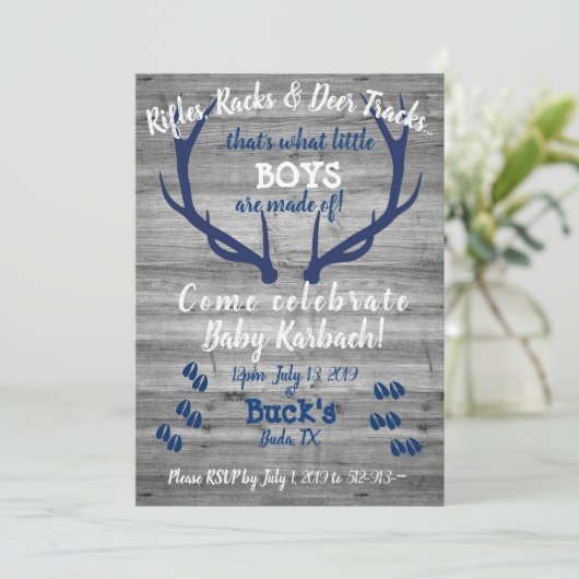 Gewehre, Racks und Hirschspuren Einladung (Stehend Vorderseite)