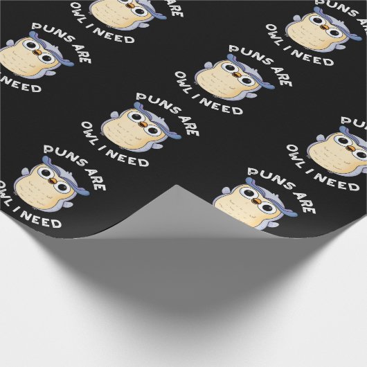 Gewehre sind Owl Ich brauche Funny Animal Pun Dark Geschenkpapier (Ecke)