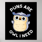 Gewehre sind Owl Ich brauche Funny Animal Pun Dark Poster (Vorne)