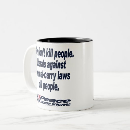 Gewehre töten nicht Leute-Tasse Zweifarbige Tasse (Vorderseite Links)
