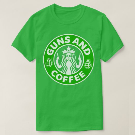 Gewehre und Kaffee T-Shirt (Design vorne)