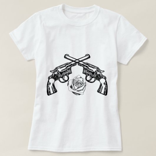 Gewehre und Rosen T-Shirt (Design vorne)
