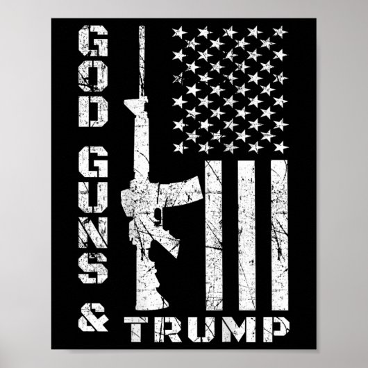 Gewehre und Trump 2. Änderungsflagge Ar15 (zurück) Poster (Vorne)