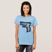 Gewehrfeuerwaffenschablone-Grafik-T - Shirt (Vorne ganz)