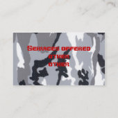 Gewehrhändler-Visitenkarte Visitenkarte (Rückseite)