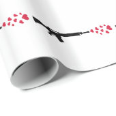 Gewehrrotherzen Geschenkpapier (Rolleneckpunkt)