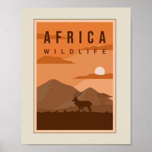 Geweih bei Wiese Naturposter Poster