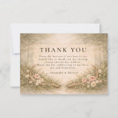 Geweih Floral Boho Hochzeit Dankeskarte (Vorderseite)