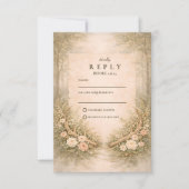 Geweih Floral Boho Hochzeit RSVP Karte (Vorderseite)