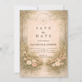 Geweih Floral Boho Hochzeit Save The Date (Vorderseite)