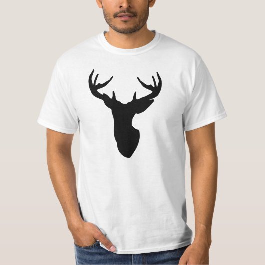 Geweih-Hirsch-T-Shirt Rotwild-Kopf-T-Shirt T-Shirt (Vorderseite)