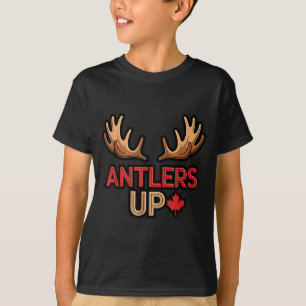Geweih hoch kanadischer Stolz lustige Kanadaflagge T-Shirt