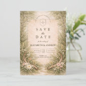 Geweih-Wald-Romantik-Hochzeit Save The Date (Stehend Vorderseite)