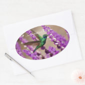 Geweihe des Glaubens Sparkling Violet Ohren Hummin Ovaler Aufkleber (Umschlag)